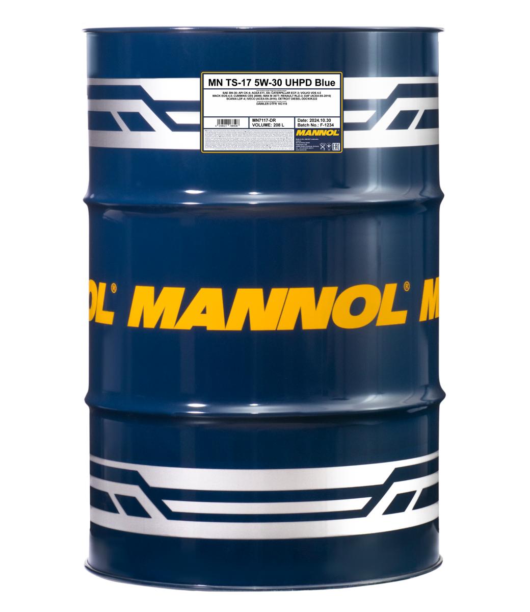 Моторна олива MANNOL TS-17 UHPD 5W-30 Blue, бочка 208 л